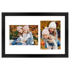 , 5x7 Collage Picture Frame - Solid Wood with Tempered Glass - 9x14 Multi Pic...
