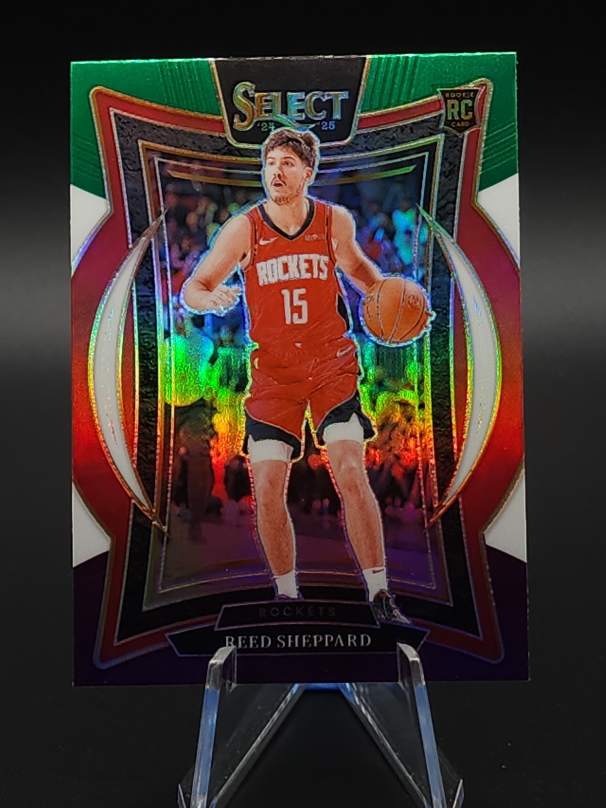 2024-25 Panini Select - Concourse Reed Sheppard Green White Purple Prizm #68