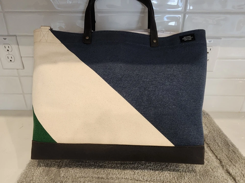 Bolso Mensajero Jack Spade RARO NUEVO CON ETIQUETAS Carbón Sumergido Industrial Lona Bolso Mensajero Foto 4 de 4