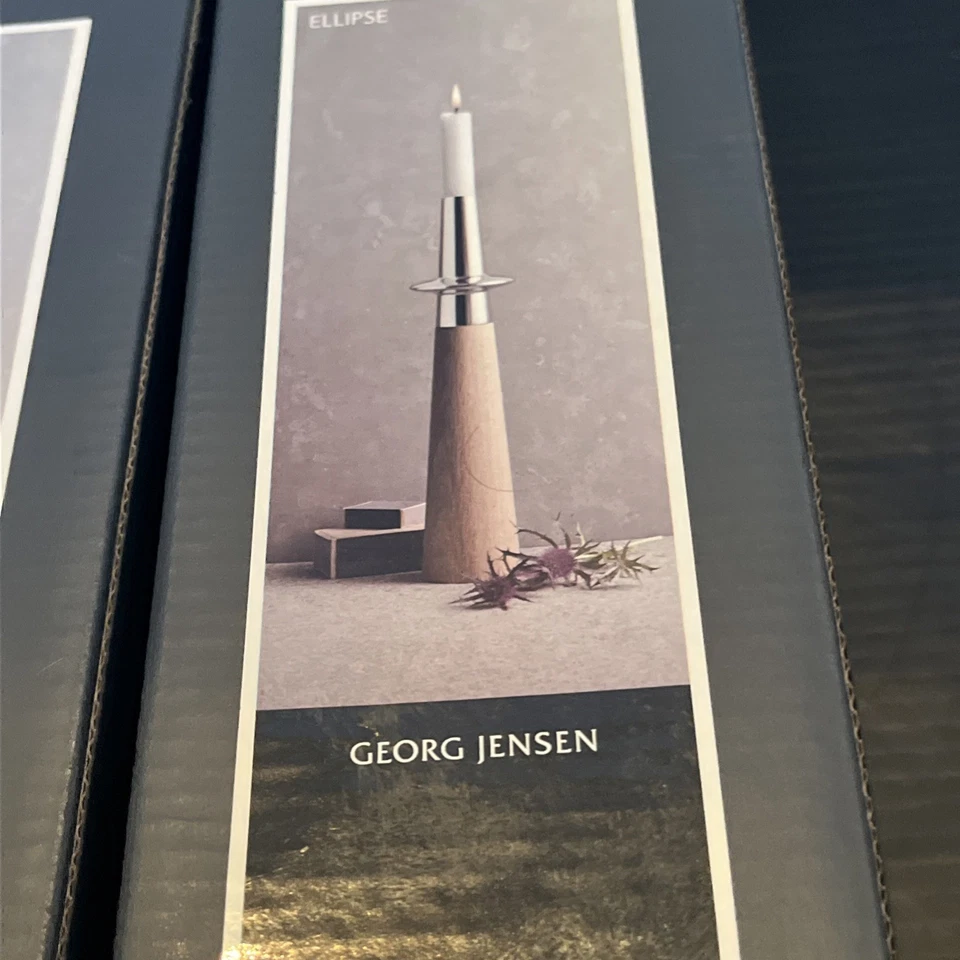 Juego de 2 candelabros elipse GEORG JENSEN 2011 de Rebecca Uth hechos en Dinamarca Foto 2 de 4