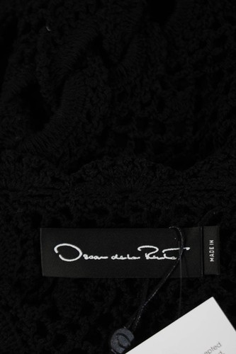 Oscar de la Renta Womens Cotton Crochet Cardigan Sweater Top Black Size S - Picture 5 of 5
