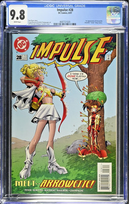 Impulse #28 (DC 1997) CGC 9.8 NM/M 1st app Arrowette Mark Waid - Humberto Ramos