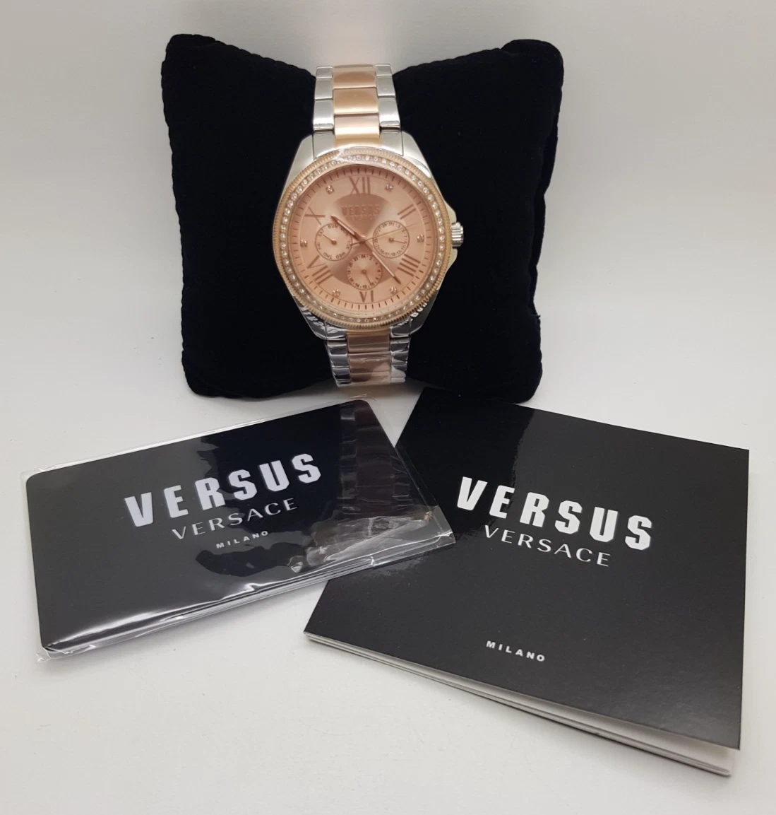 Orologio donna Versus x Versace VSPEB0818 bicolore argento e rosa nuovo con scatola misura 7 75 in