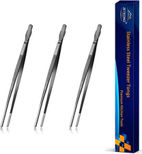 JETKONG 7 Inch Tweezers Tongs Mini Kitchen Food Tweezers Small Cooking Thin Tong