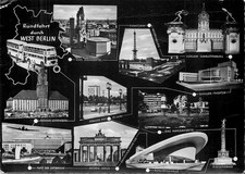 Rundfahrt durch West-Berlin Mehrbildkarte Zooviertel Funkturm Schloss Charlotten