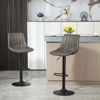 Homcom 2Er-Set Barhocker, HöHenverstellbarer Barstuhl Tresenstuhl Mit FußStüTzen