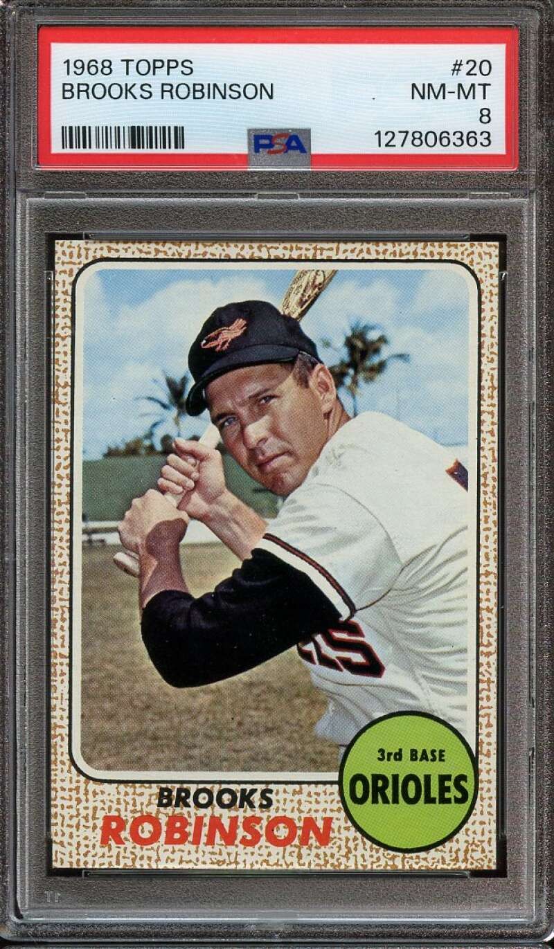 1968 Topps #20 Brooks Robinson PSA 8 Orioles HOF Nicely Centered *INVAJ3535