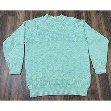 VTG Women Liz Wear cottage granny core cotton knit crewneck pullover sweater M