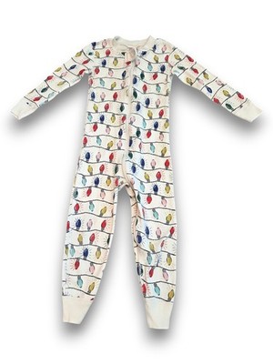 Hanna Andersson Sleeper Pajama One Piece Christmas Lights Toddler Boys 90 cm 3T
