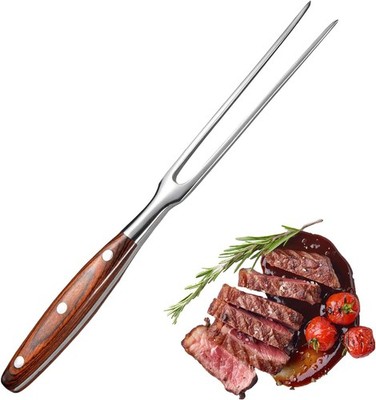 Fleischgabel Edelstahl mit Griff - 29cm Tranchiergabel, Grillgabel Serviergabel