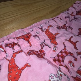 Victoria's Secret PINK Pants Size L Pink All Over Dog Print 2005 Cotton Pajama