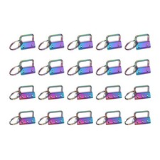 20 Pcs Key Fob Hardware, 1/1.3in 26/32mm with Key Rings for Lanyards, Colorful