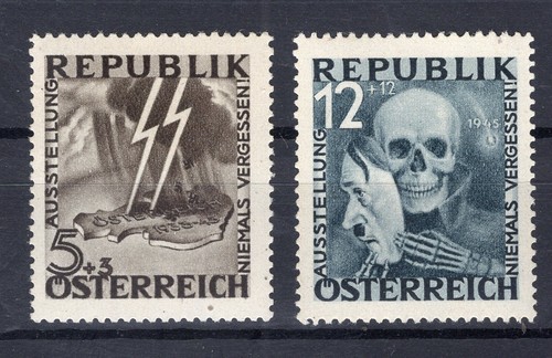Österreich 1945,Ank.(13-14) "BLITZ-TOTENMASKE"Postfrisch Sehr Selten!Ank.2.600.-