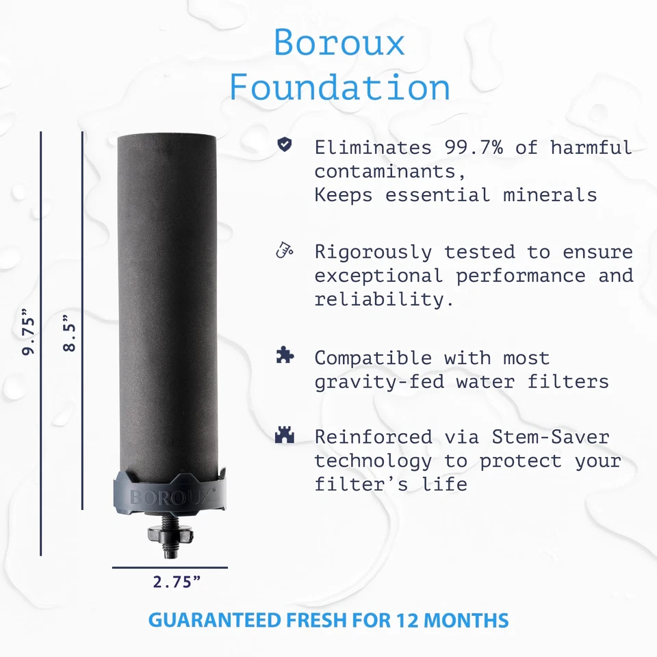 Boroux Foundation Replacement Black Filter set of 2 water filters - fits Berkey - Image 4 of 4