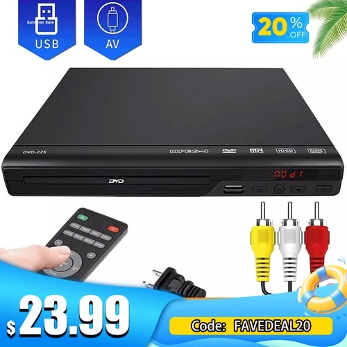 1080p DVD Player All Region Free DVD CD USB Player with AV+RCA Output US O1V2