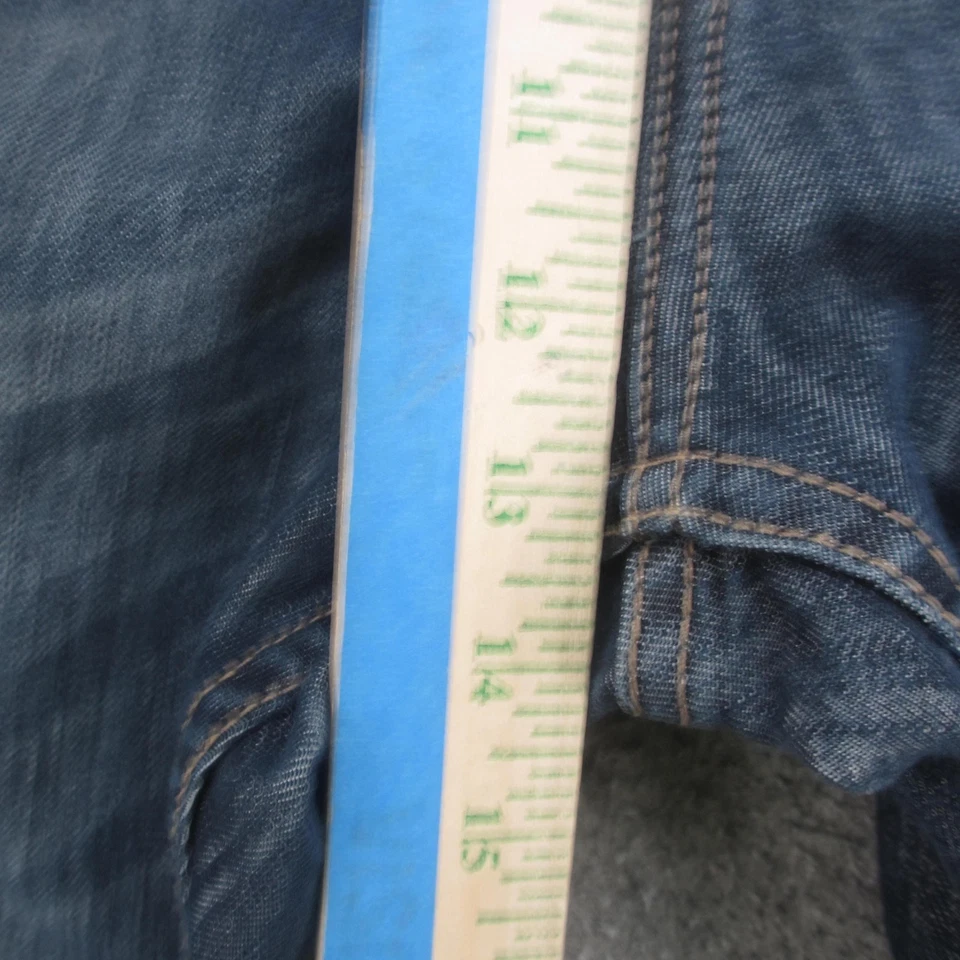 pd&c Slim Straight Jeans Mens 42x30 Blue Denim Five-Pocket Zip Fly Medium Wash - Image 4 of 4