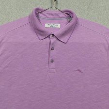 Tommy Bahama Polo Shirt Mens XL Purple IslandZone Performance Golf Tencel Blend