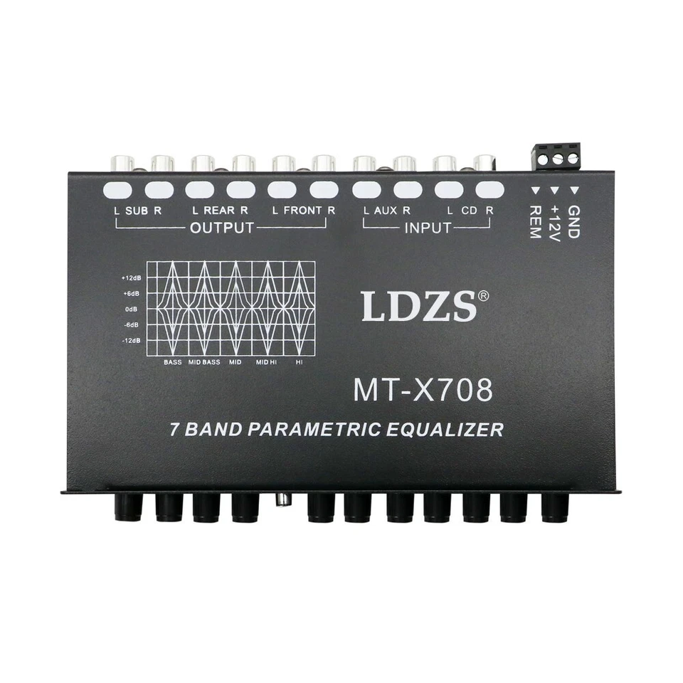 7-Band Car Audio Equalizer Adjustable 7 Band EQ Amplifier Graphic Equalizer New - Image 2 of 4