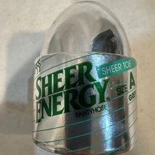 Vintage L’eggs Silver Egg Sheer Energy Pantyhose Grey Size A Sheer Toe Nylons