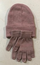 Child's Sparkling Pink Beanie And Gloves Set One Size Fits All