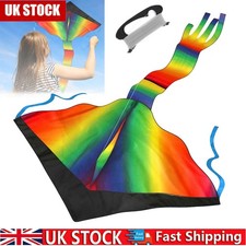 Triangle Rainbow Kite for Kids Adults With 100M Line Multicolor Kites Outdoor UK