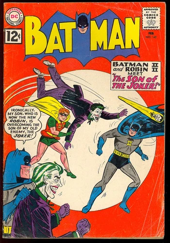 Batman #145 Joker Cover Silver Age Superhero Vintage DC Comic 1962 GD+