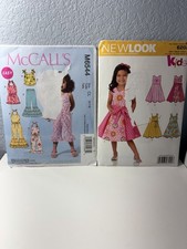 Sewing Patterns Kids Sizes 3-8 Lot 2 McCalls And New Look Patterns Uncut NOS