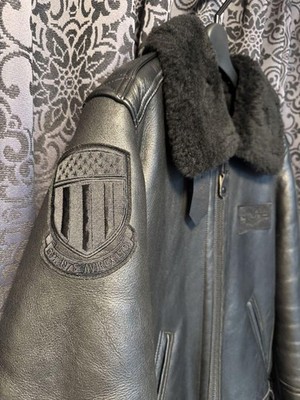 AVIREX B6 Mouton Boa Leather Jacket L Black | eBay