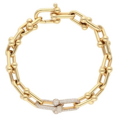ティファニー Tiffany & Co. HardWear hardware K18YG Diamond Medium Link Bracelet