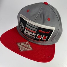 Nintendo NES Controller Snapback Hat Men's One Size Gray Red Adjustable