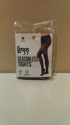 Leggs Seasonless Tights Black Medium 40 Denier Free Shipping Brand New