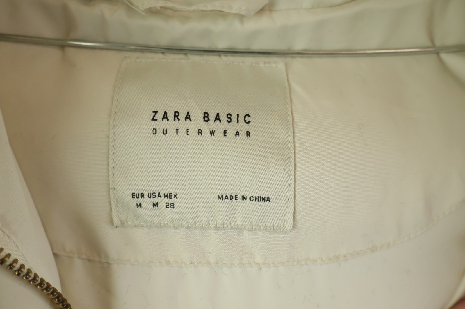 ZARA BASIC Beige Padded Jacket size M Womens Hood… - image 5