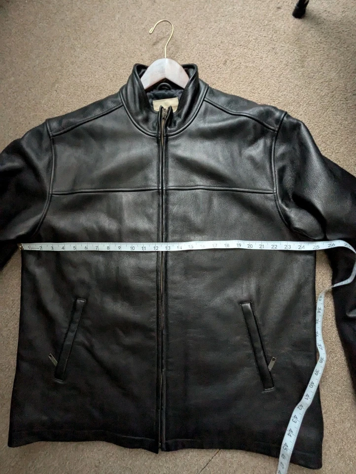 The Territory Ahead  Black Leather XLarge Bomber Jacket Men’s Motorcycle - Image 4 of 4