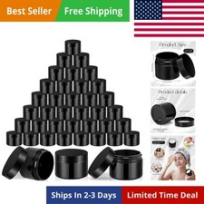 36 Pieces 2 oz Plastic Jars with Lids Wide Mouth Airtight Reusable Container ...