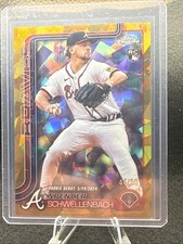 2025 Topps Chrome Spencer Schwellenbach RC Rookie 44/50 Gold Refractor Braves...