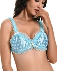 Satini Sissy Frilly Lace Fitted Satin Bralette Bra Sizes S to XXL