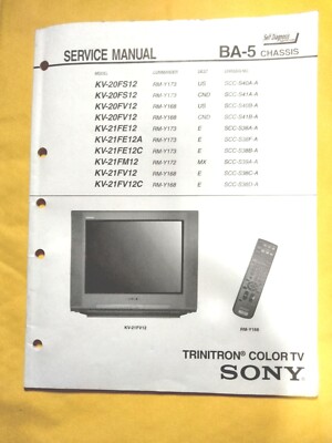 Sony Trinitron  Service  Manual KV- 21FV12 Original