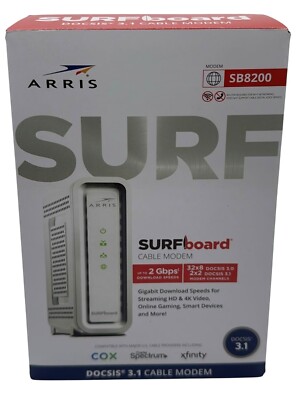 ARRIS SB8200 Cable Modem Fast DOCSIS 3.1 32x8 Gigabit 2 Gbps Max - NEW Open Box