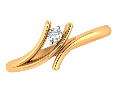 14k Yellow Gold Natural White Diamond Solitaire Ring Wedding Jewelry - Picture 2 of 6