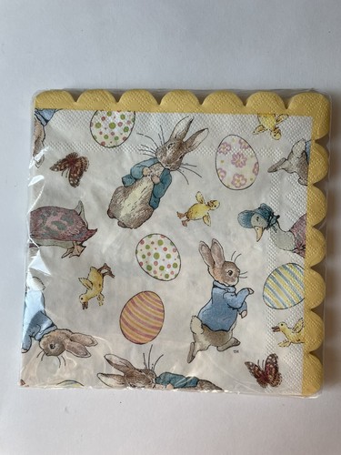 Peter Rabbit Napkins 20 Count Luncheon Dinner Size Easter Eggs Beatrix Potter 6" - Picture 2 of 4