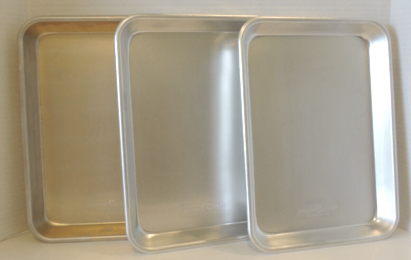 3 Used Nordic Ware Naturals Uncoated Aluminum 1/6 Sheet Pan Baking