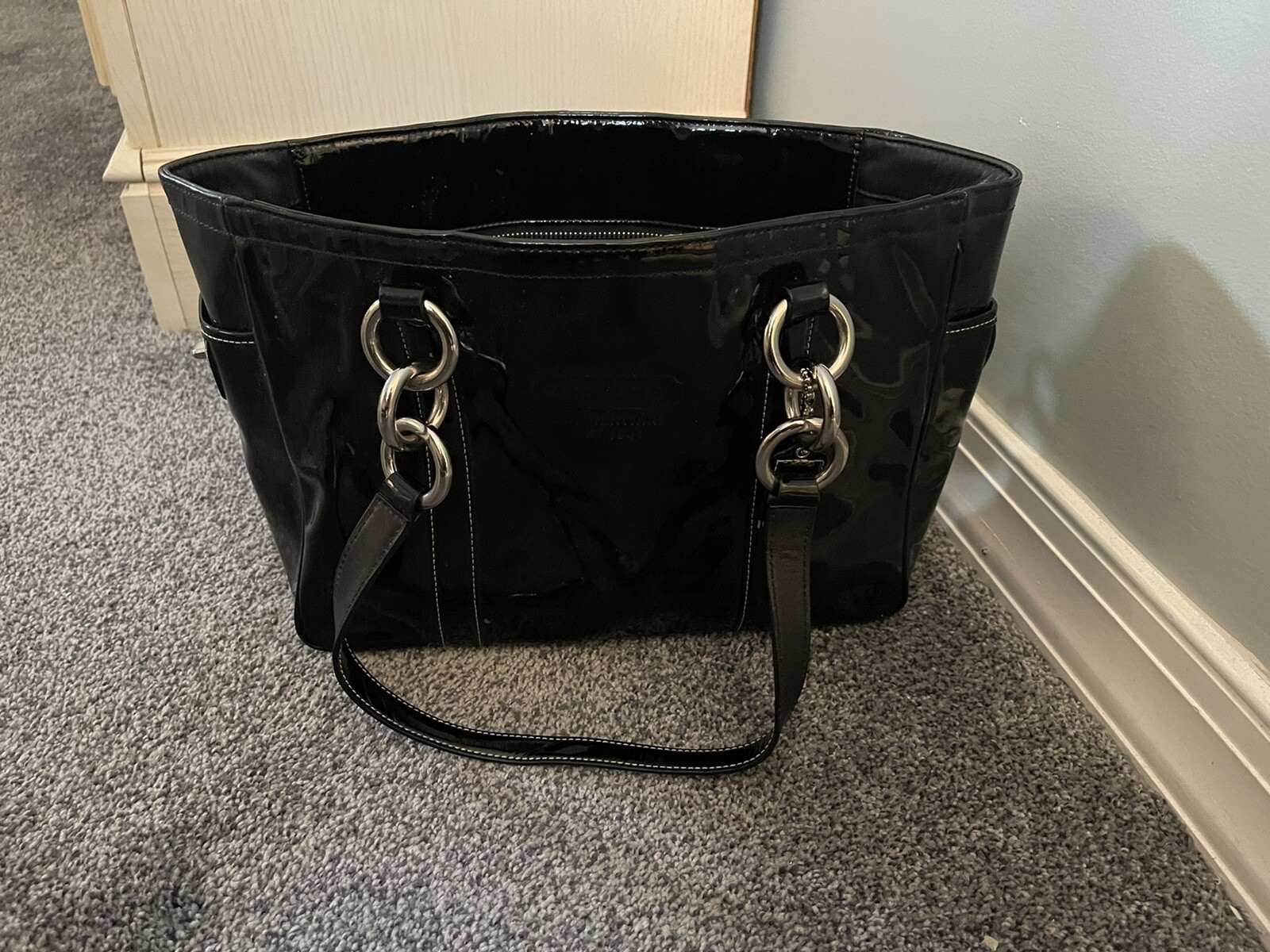 Black Patent Leather Coach Purse Gem