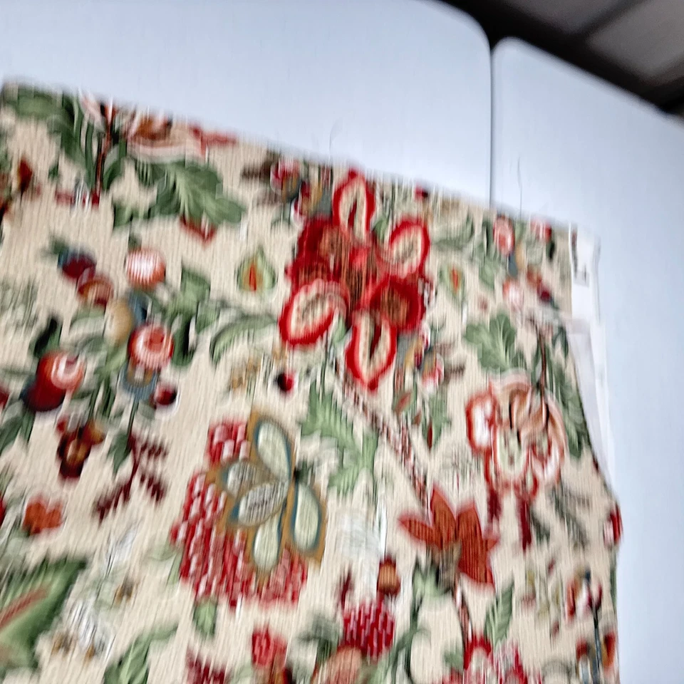 Tela de tapicería covington rojo verde tropical floral algodón 55x54 1,5 yardas Foto 3 de 4