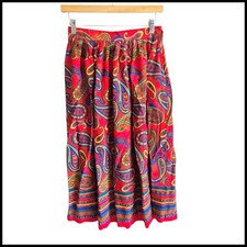 Chaus Paisley Skirt Vintage Midi High Waist Colorful Print Size 10
