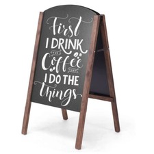 80cm Wooden A-Frame Blackboard Chalkboard Shop Cafe Promotion Menu Sign Board uk