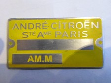 Typenschild Citroen AM.M gelb Schild ID-plate S6