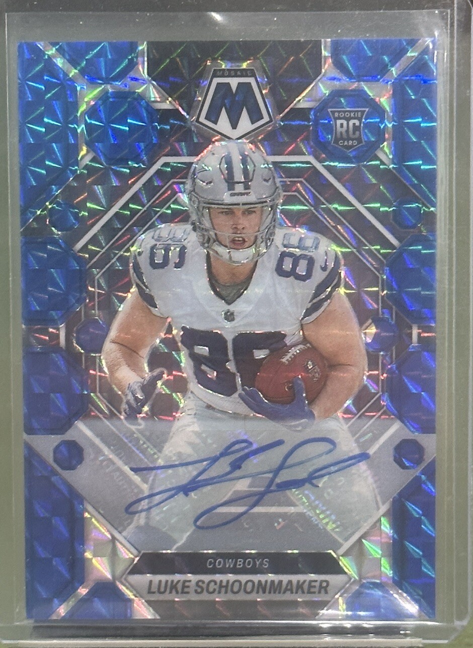 LUKE SCHOONMAKER 2023 MOSAIC ROOKIE AUTOGRAPH BLUE PRIZM RC AUTO /99 No. 344