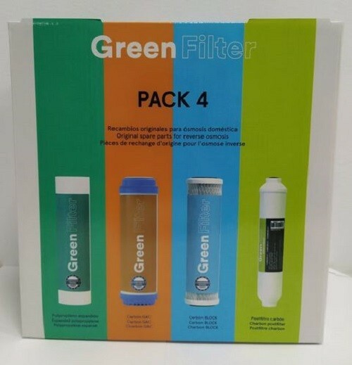 Pack 4 filtros Green Filter para osmosis inversa basica standard de gran calidad