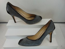 KATE SPADE MADE IN ITALY GRAY SUEDE LEATHER HIGH HEEL PEEP TOE PUMP 9 1/2 M