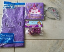 Sofia The 1st Princess Party Pack W/ Tiara, Tablecloth, Napkins,  Favors  Bags